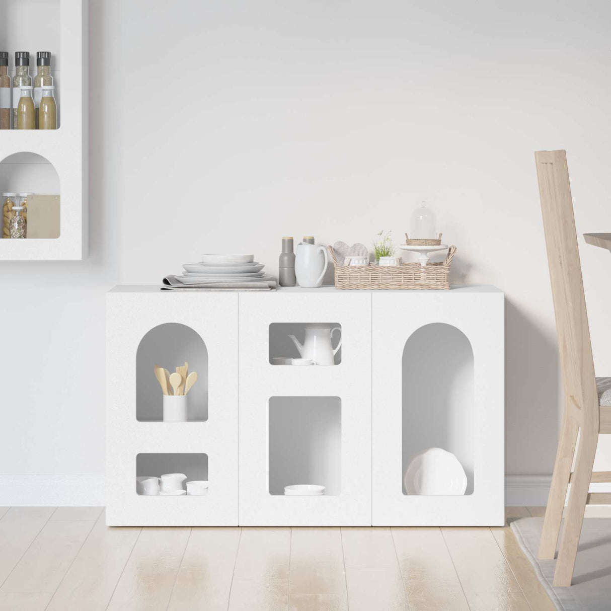 vidaXL Dressoir ELST Wit 100 x 35 x 59 cm Bewerkt hout