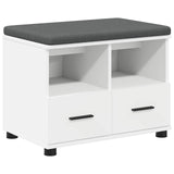 vidaXL Hallenbank Wit 60 x 38 x 46 cm Geengineerd Hout en Stof