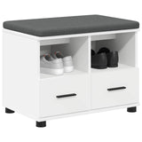 vidaXL Hallenbank Wit 60 x 38 x 46 cm Geengineerd Hout en Stof