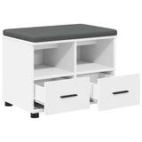 vidaXL Hallenbank Wit 60 x 38 x 46 cm Geengineerd Hout en Stof