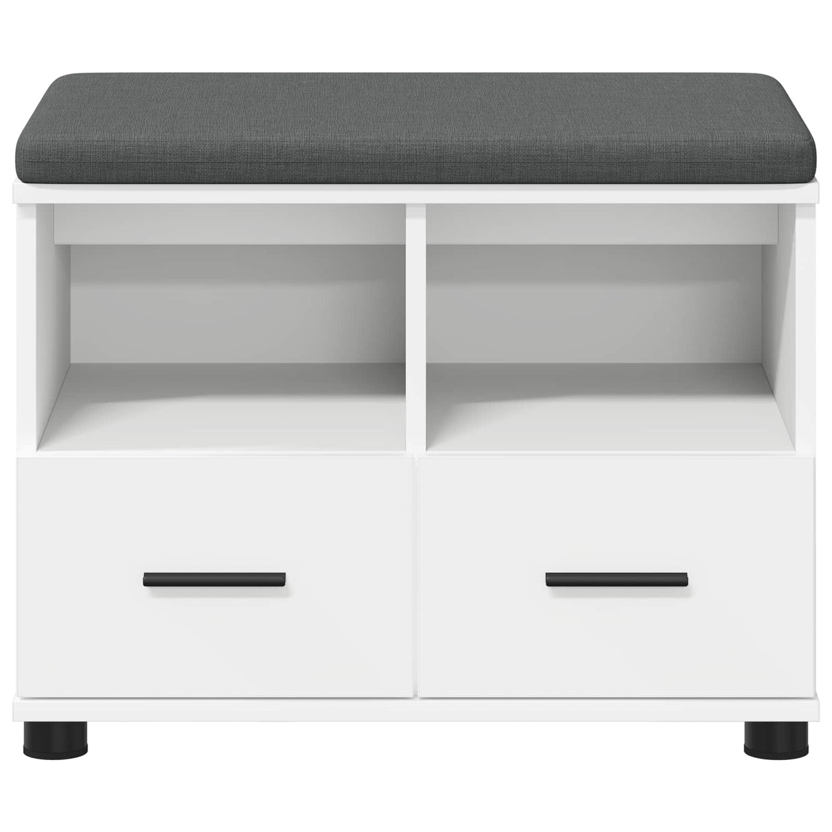 vidaXL Hallenbank Wit 60 x 38 x 46 cm Geengineerd Hout en Stof