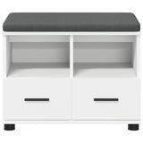 vidaXL Hallenbank Wit 60 x 38 x 46 cm Geengineerd Hout en Stof