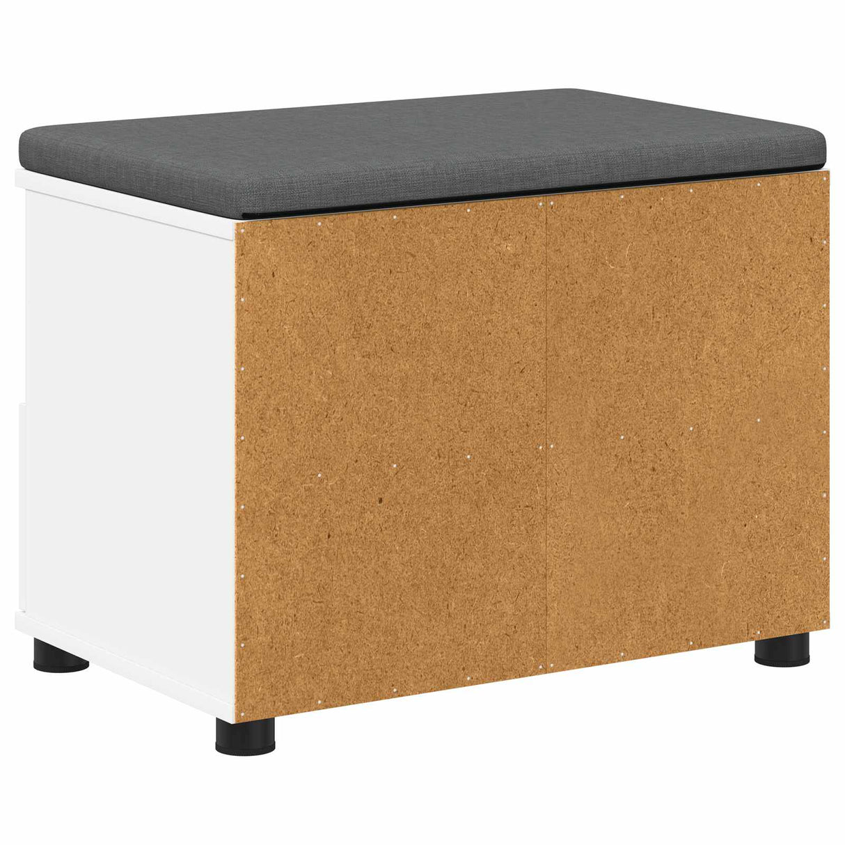 vidaXL Hallenbank Wit 60 x 38 x 46 cm Geengineerd Hout en Stof