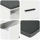 vidaXL Hallenbank Wit 60 x 38 x 46 cm Geengineerd Hout en Stof