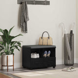vidaXL Hallenbank Wit 60 x 38 x 46 cm Geengineerd Hout en Stof