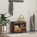 vidaXL Hallenbank Wit 60 x 38 x 46 cm Geengineerd Hout en Stof