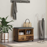 vidaXL Hallenbank Wit 60 x 38 x 46 cm Geengineerd Hout en Stof