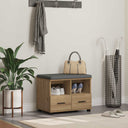 vidaXL Hallenbank Wit 60 x 38 x 46 cm Geengineerd Hout en Stof