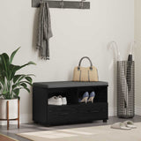 vidaXL Hallenbank Wit 60 x 38 x 46 cm Geengineerd Hout en Stof