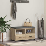vidaXL Hallenbank Wit 60 x 38 x 46 cm Geengineerd Hout en Stof
