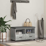 vidaXL Hallenbank Wit 60 x 38 x 46 cm Geengineerd Hout en Stof