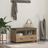 vidaXL Hallenbank Wit 60 x 38 x 46 cm Geengineerd Hout en Stof