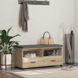 vidaXL Hallenbank Wit 60 x 38 x 46 cm Geengineerd Hout en Stof