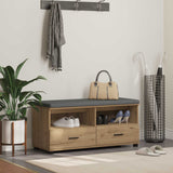 vidaXL Hallenbank Wit 60 x 38 x 46 cm Geengineerd Hout en Stof