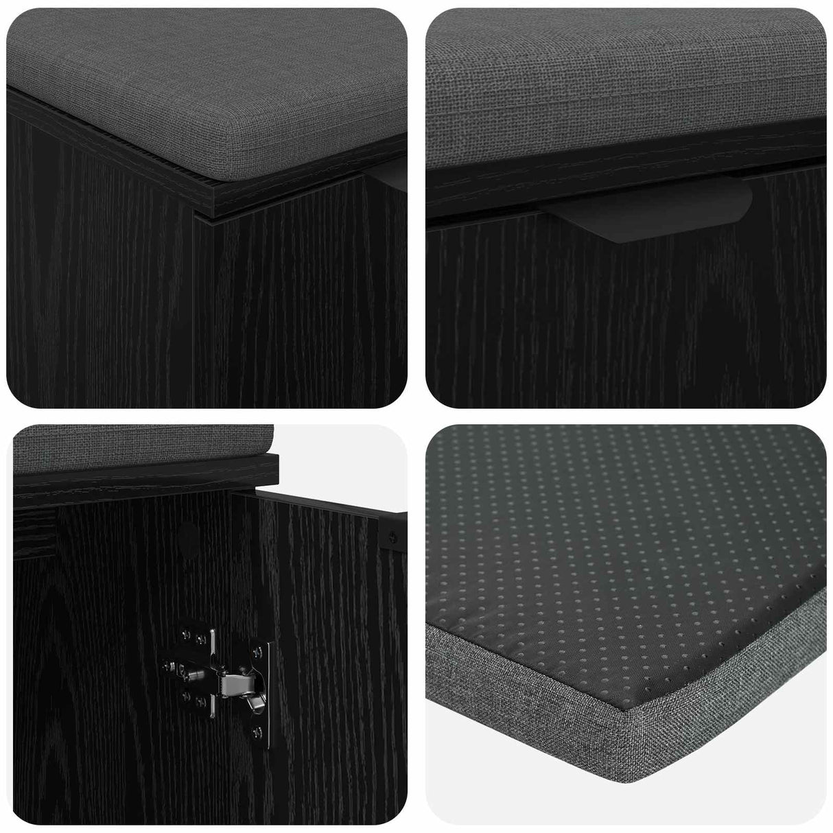 vidaXL Hallenbank Wit 60 x 38 x 46 cm Geengineerd Hout en Stof