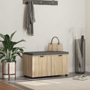 vidaXL Hallenbank Wit 60 x 38 x 46 cm Geengineerd Hout en Stof