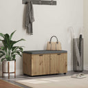vidaXL Hallenbank Wit 60 x 38 x 46 cm Geengineerd Hout en Stof