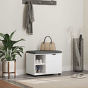 vidaXL Hallenbank Wit 60 x 38 x 46 cm Geengineerd Hout en Stof