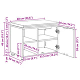 vidaXL Hallenbank Wit 60 x 38 x 46 cm Geengineerd Hout en Stof