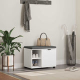 vidaXL Hallenbank Wit 60 x 38 x 46 cm Geengineerd Hout en Stof