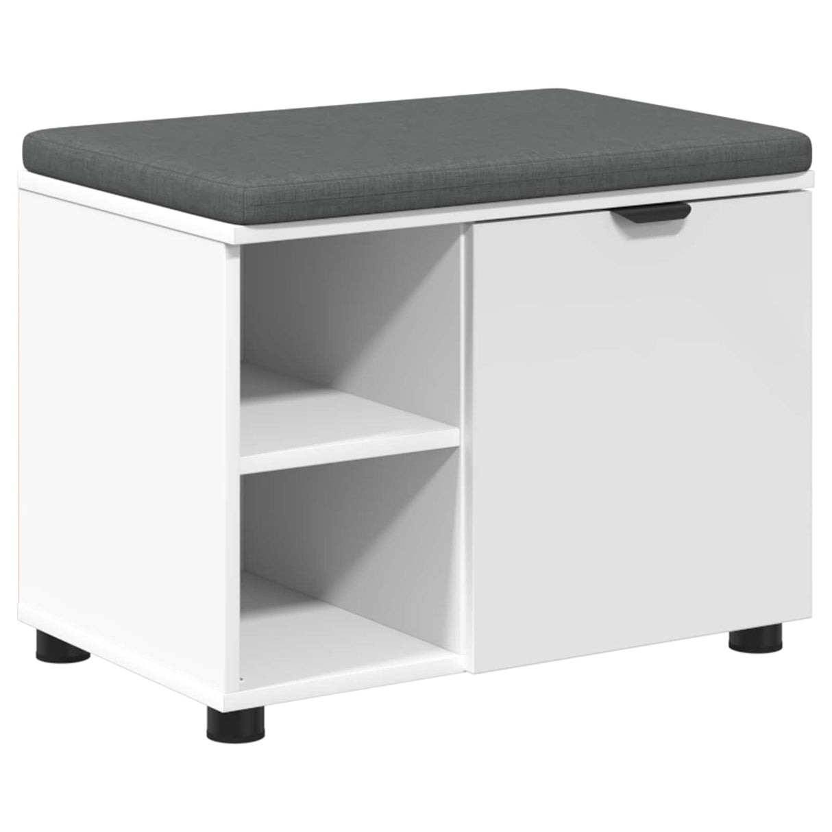 vidaXL Hallenbank Wit 60 x 38 x 46 cm Geengineerd Hout en Stof