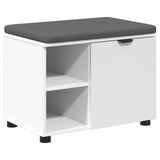 vidaXL Hallenbank Wit 60 x 38 x 46 cm Geengineerd Hout en Stof