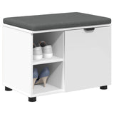 vidaXL Hallenbank Wit 60 x 38 x 46 cm Geengineerd Hout en Stof