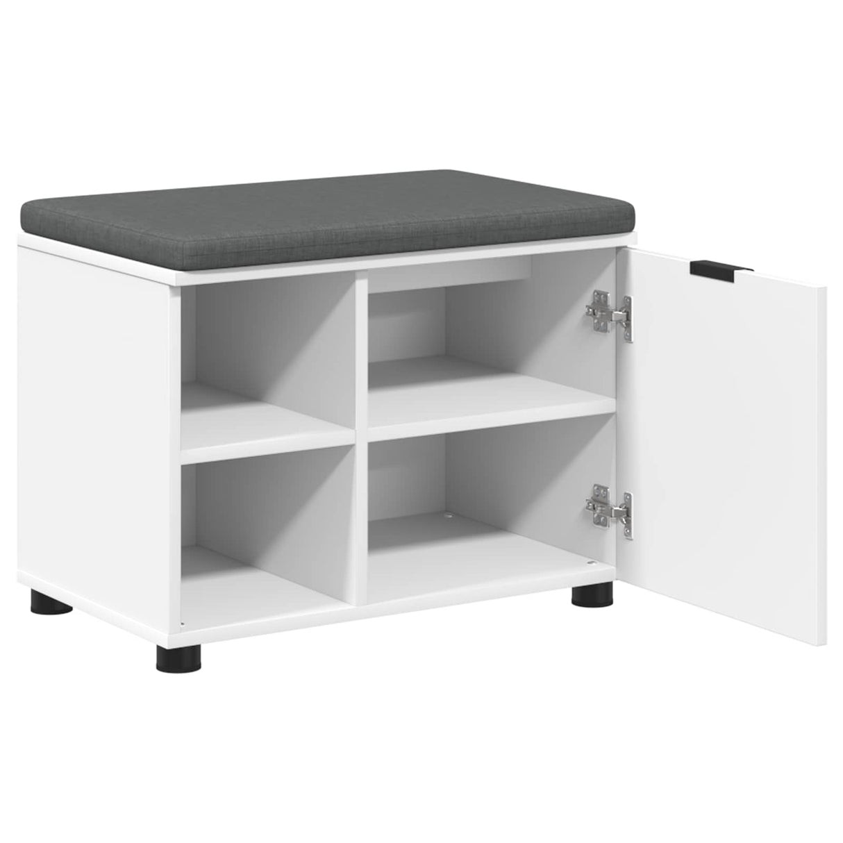 vidaXL Hallenbank Wit 60 x 38 x 46 cm Geengineerd Hout en Stof