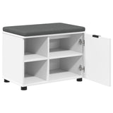 vidaXL Hallenbank Wit 60 x 38 x 46 cm Geengineerd Hout en Stof