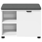 vidaXL Hallenbank Wit 60 x 38 x 46 cm Geengineerd Hout en Stof