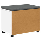 vidaXL Hallenbank Wit 60 x 38 x 46 cm Geengineerd Hout en Stof