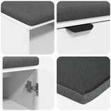 vidaXL Hallenbank Wit 60 x 38 x 46 cm Geengineerd Hout en Stof