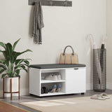 vidaXL Hallenbank Wit 60 x 38 x 46 cm Geengineerd Hout en Stof