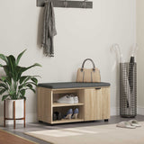 vidaXL Hallenbank Wit 60 x 38 x 46 cm Geengineerd Hout en Stof