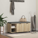 vidaXL Hallenbank Wit 60 x 38 x 46 cm Geengineerd Hout en Stof