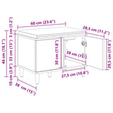 vidaXL Hallway Bench White 60 x 38 x 46 cm Engineered Wood and Fabric