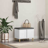 vidaXL Hallway Bench White 60 x 38 x 46 cm Engineered Wood and Fabric