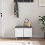 vidaXL Hallway Bench White 60 x 38 x 46 cm Engineered Wood and Fabric