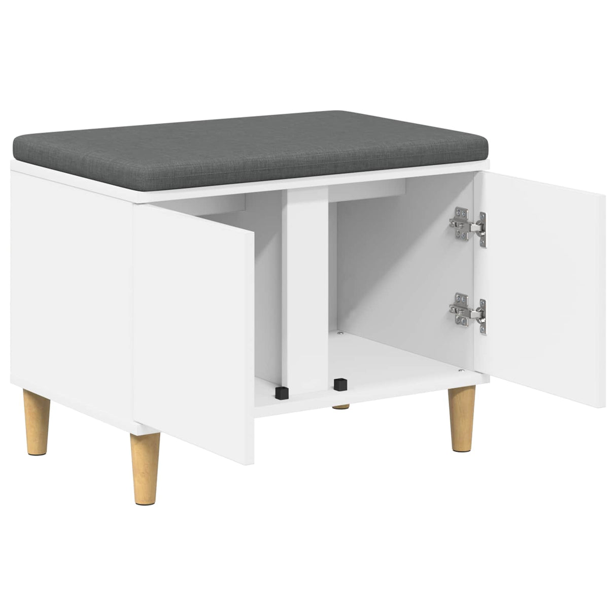 vidaXL Hallway Bench White 60 x 38 x 46 cm Engineered Wood and Fabric