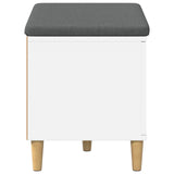 vidaXL Hallway Bench White 60 x 38 x 46 cm Engineered Wood and Fabric