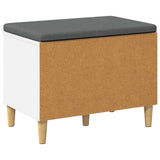 vidaXL Hallway Bench White 60 x 38 x 46 cm Engineered Wood and Fabric