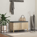 vidaXL Hallway Bench White 60 x 38 x 46 cm Engineered Wood and Fabric