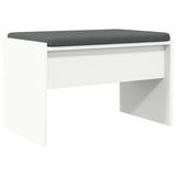 vidaXL Hallway Bench with Cushion White 63 x 38 x 40 cm