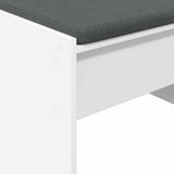 vidaXL Hallway Bench with Cushion White 63 x 38 x 40 cm