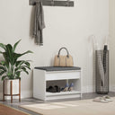 vidaXL Hallenbank Wit 63 x 38 x 45 cm Geengineerd Hout en Stof