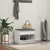 vidaXL Hallenbank Wit 63 x 38 x 45 cm Geengineerd Hout en Stof