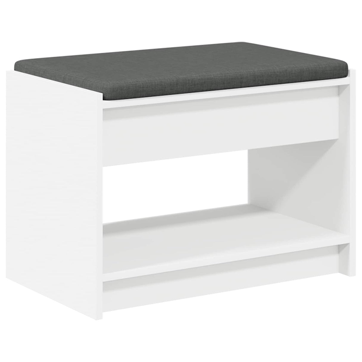 vidaXL Hallenbank Wit 63 x 38 x 45 cm Geengineerd Hout en Stof
