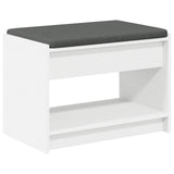 vidaXL Hallenbank Wit 63 x 38 x 45 cm Geengineerd Hout en Stof