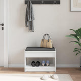vidaXL Hallenbank Wit 63 x 38 x 45 cm Geengineerd Hout en Stof