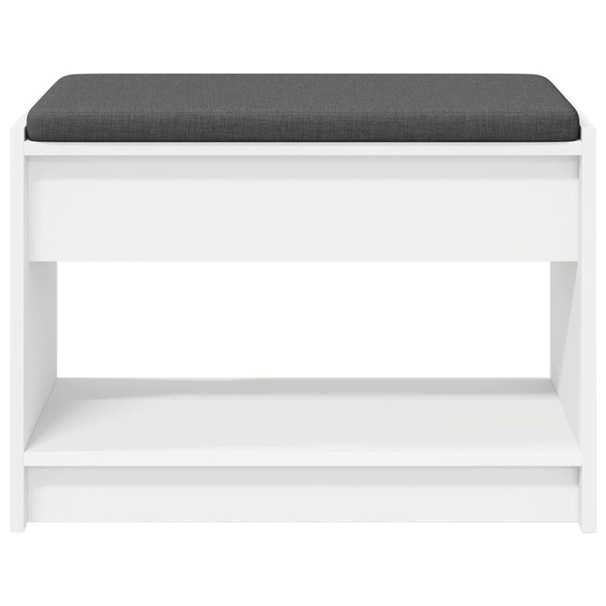vidaXL Hallenbank Wit 63 x 38 x 45 cm Geengineerd Hout en Stof